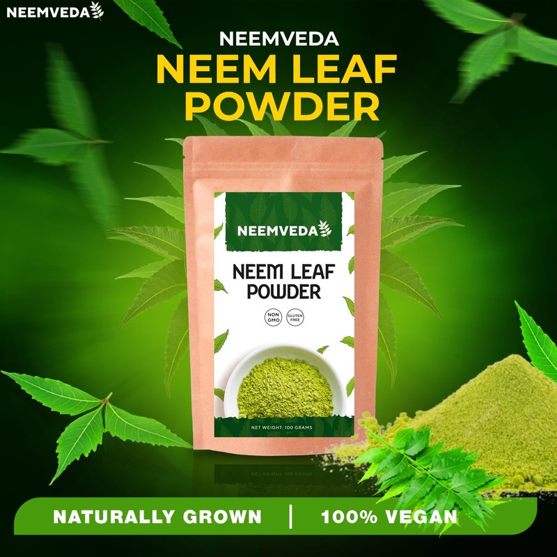 Neemveda Neem Leaf Powder 100 Grams (Azadirachta Indica) for Eating,
