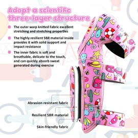 OUWOR Kids Soft Knee and Elbow Pads, Children Protective Gear, Suitable for Boys and Girls Bike Ski Roller Skateboard (Pink)