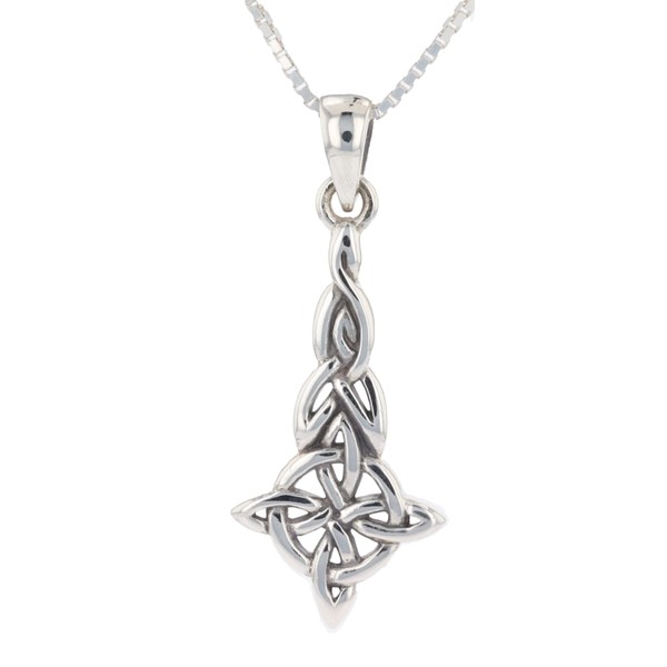 Jewelry Trends Sterling Silver Celtic Good Luck Quaternary Knot Pendant