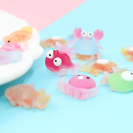 TPEDDII 10 Pcs Mini Fishes Miniature Resin Miniature Starfish Mini Fishes for Crafts, Adorable Set of Mini Ocean Moss Landscape DIY Terrarium Aquarium Décor