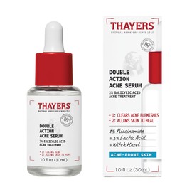 Thayers Suero de Acné de Doble Acción con Ácido Salicílico, Suero Facial para Tratamiento del Acné con 2% de Ácido Salicílico y Niacinamida, Cuidado de la Piel Calmante y No Agresivo, 1 Fl Oz