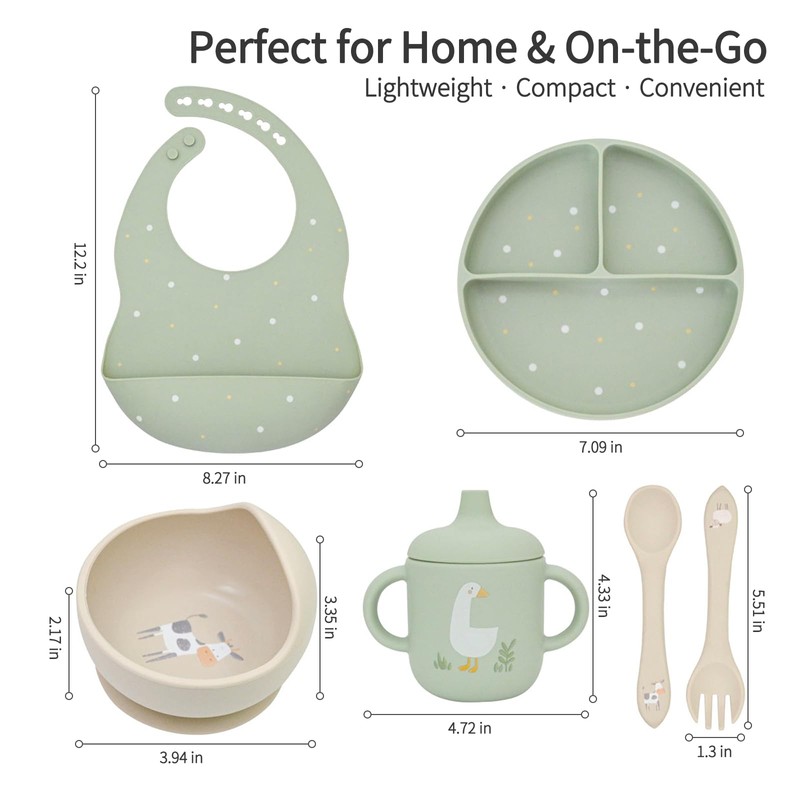 Little Rawr Baby Led Weaning Bundle, 100% Silicone Baby Feeding