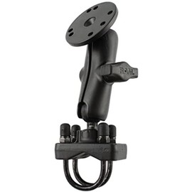 RAM 1 BALL RAIL MOUNT WITH DOUBLE U-BOLT BASE 2.5 ROUND BAS