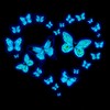 aupawdy Pack of 25 Fluorescent Stickers Butterflies Luminous Wall Sticker