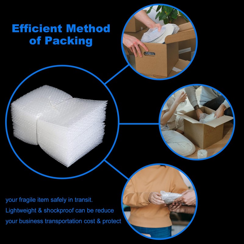 50 Pcs Clear Bubble Pouches Bags, 6”x 8” Thickening Shockproof