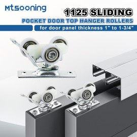 Mtsooning Pocket Door Top Hanger Rollers, 2 Pack Sliding Door Wheels Replacement for Johnson Part 1125 & 1500 Hardware Kit with Pocket Door Wrench and Screws, 200lbs Capacity