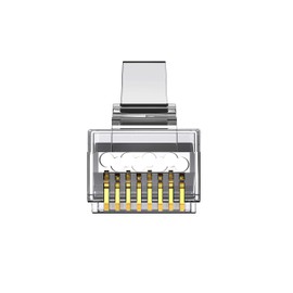 Platinum Connect Cat6 passthrough rj45 connectors, 100 PCS Jar, Gold Plated 3 Micron 3u for HIGH Speed Data Transmission (CAT6/100 PCS)