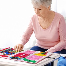 Fidget Blanket for Adults with Dementia, Dementia Products for Elderly, Dementia Activities for Seniors, Pink