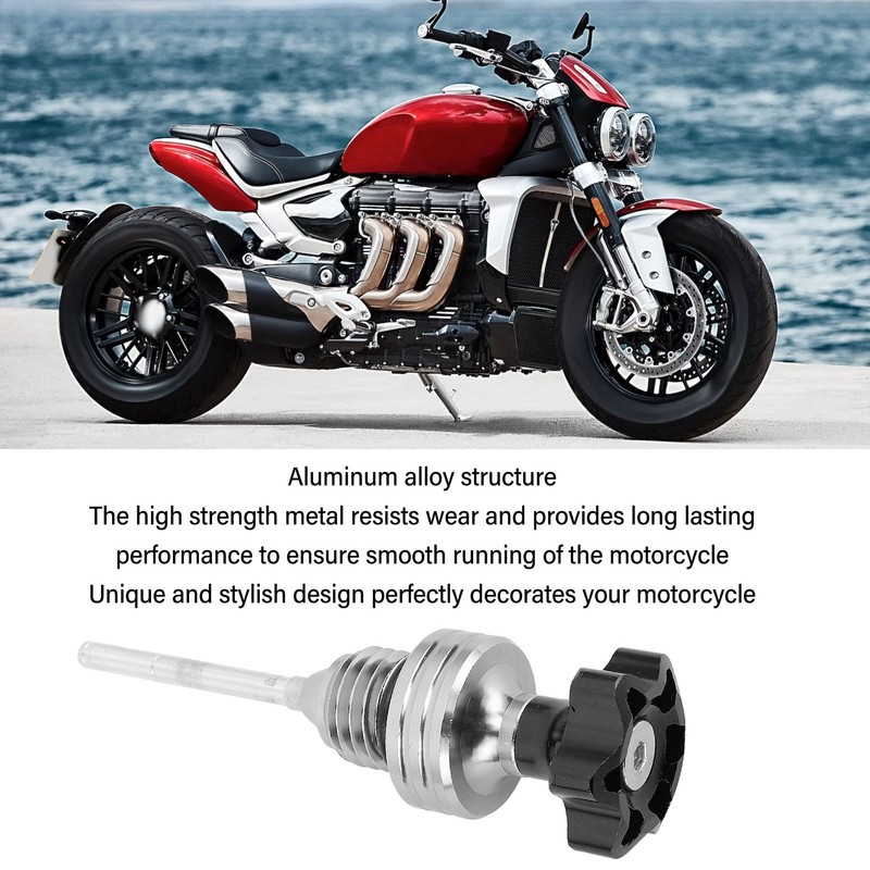 4.3in Motorcycle Engine Oil Fuel Tank Dipstick Level Gauge Meter