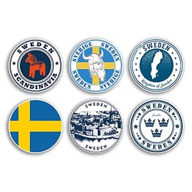 6 x 10cm Sweden Vinyl Stickers - Swedish Country City Travel Map Flag Holiday Luggage Design Gift #78843