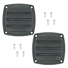 LEQMG Nylon Louvered Thru Vent,Plastic Black Flush Marine Boat Vent,Free Stainless Steel Screws(2 Pcs)