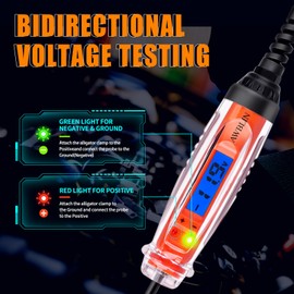 AWBLIN Automotive Test Light 3-72V DC Digital Light Tester with Voltmeter, Heavy Duty Auto Circuit Tester with LCD Backlight Display and LED Indication, Electric Test Pen with Illumination