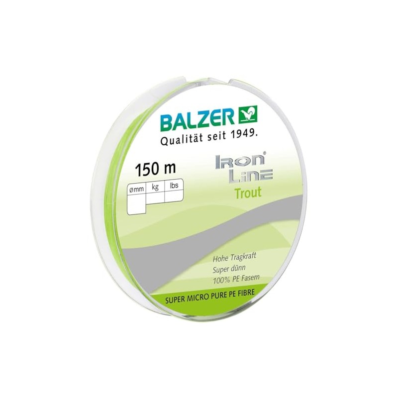 Balzer Ironline Trout 150 m Triple Braided Line for Trout,