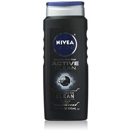 NIVEA FOR MEN Body Wash Active Clean 16.9 oz (Pack of 2)