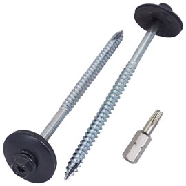 SKIR'CO (Pack of 30) Painted Roofing Screws, 5.5 x 100 mm Wood Screws with EPDM Washers, Hex Head (Anthracite Grey, RAL 7016)