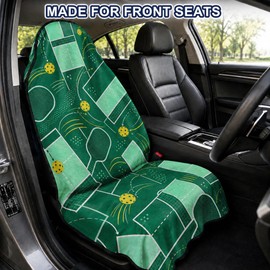 CORTHENA Car Seat Towel Cover for Front Seat, 1Pc Sweat Absorbent Car Seat Protector with Non-Slip Backing, Waterproof Towel Car Seat Cover for Runners, Gym, Swimming, Beach, Pets, Green Court Sport