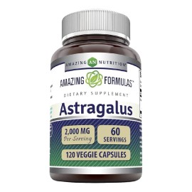 Amazing Formulas Astragalus 2000 Mg Astrágalo 120 Cápsulas Sabor Sin Sabor