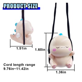 Swinging Dinosaur Car Hanging Ornament, Cute Car Rear View Mirror Charm, Car Hanging Decoration Accessories, Car Mirror Pendant for Women Girls (Beige Dinosaur)