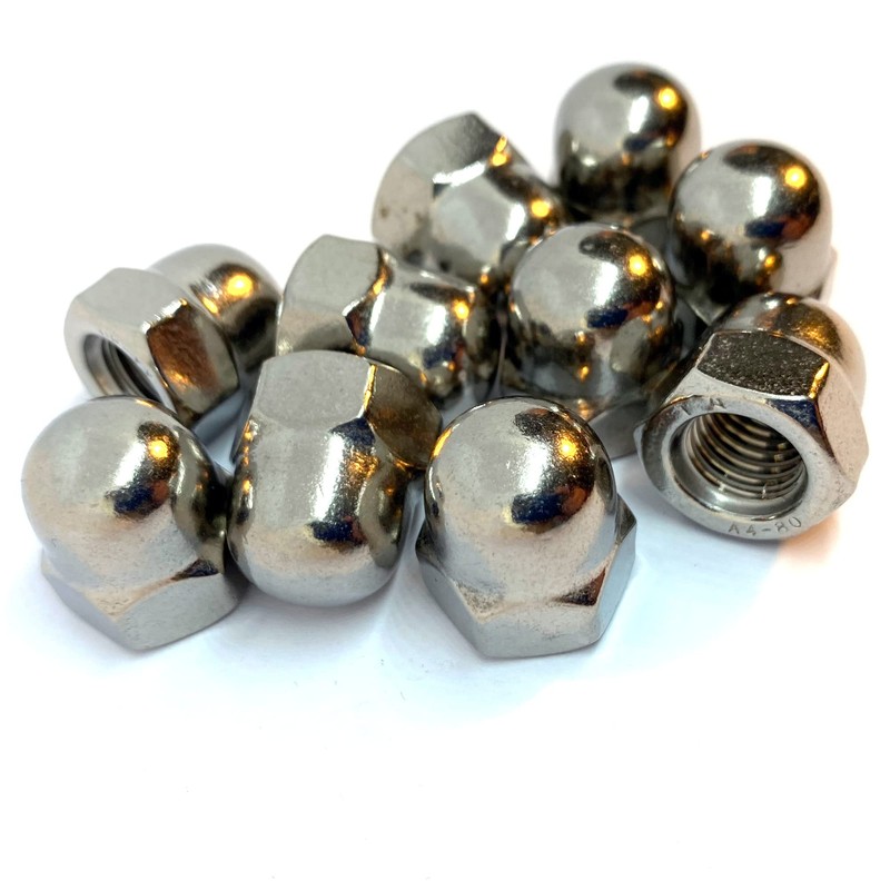 M12 Dome Nut DIN1587, A4 (316) Stainless Steel (Pack of