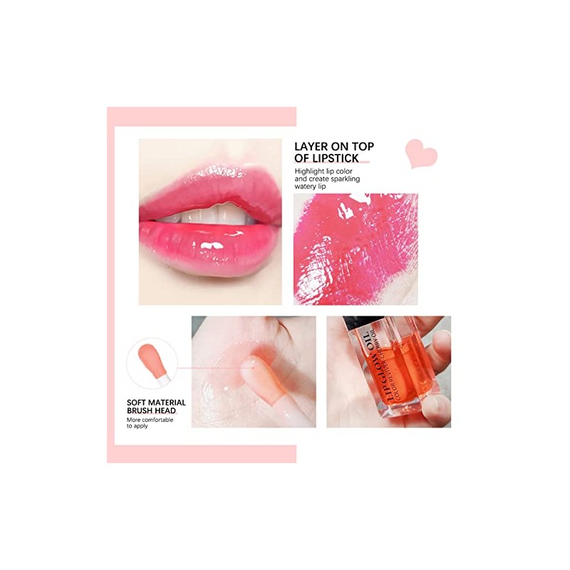 Lip Oil, Brillo de Aceite de Labios Hidratante para Maquillaje