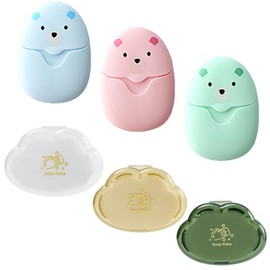 EIYVPRA 6 Boxes Paper Soap, Mini Soap Flakes, Soap Paper, Portable Soap Sheets, Disposable Paper with Plastic Box, Mini Travel - Small and Easy to Carry