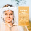 Lurrose Girl First Communion Veil White Veil Headband with Flower