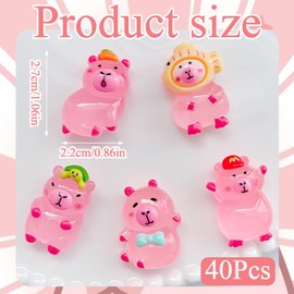 YTPAFK 40 Pcs Mini Resin Capybara Figures Small Resin Animal Decor for Desk, Tiny Capybara for Decorating Your Desk, Table Top, Perfect for Home Decor, Party Favors and Unique Gifts