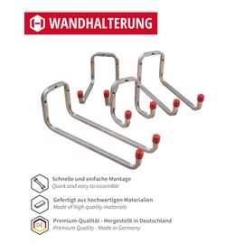 Gedotec Wall Bracket – Wall Hooks for Screwing Galvanised Steel | Duo | Pack of 2 Tool Hooks Length: 90 mm Including Mounting Material | All-Purpose Hooks Made of Metal | Wall Mount Garage | Wall