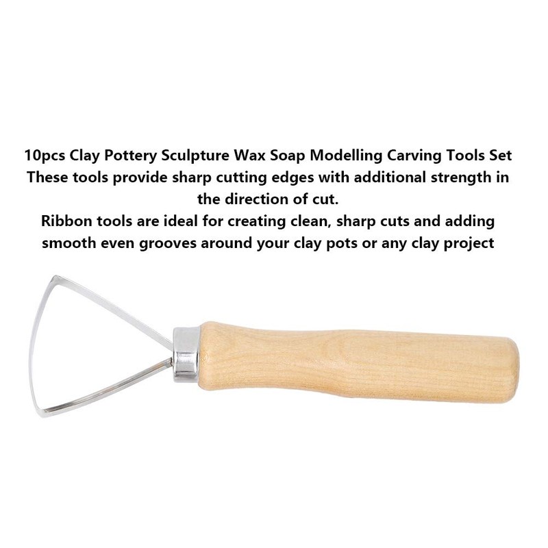 10pcs Stainless Steel Ceramic Flat Wire Carving Scraping Sculpting Tool