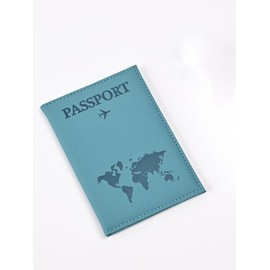 Summer Solid Color Passport Cover, Travel Accessories, 2025 New Stylish PU Leather Travel Wallet for Men Women, Bifold Passport Cover Case Holder for Travel Outdoor Debit Cards:_pebble lime_Please Refer To The Pictures for Dimensions