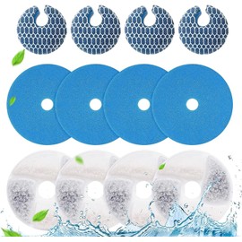 4 Pack Cat Water Fountain Filters, Triple Cycle Filtration System Pet Cat Fountain Filter Replacement for TBC PET TF001 88oz/2.6L Automatic Cat Fountain