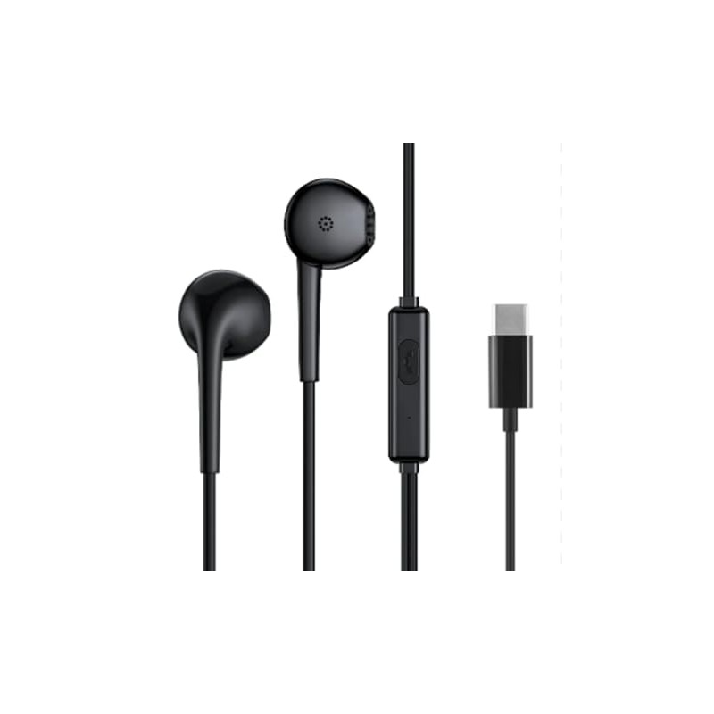 Tech Uino Auriculares USB C de 1.2m con Micrófono, Compatibles