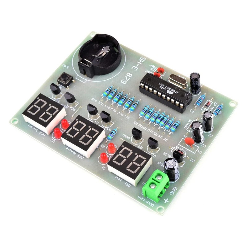 CANADUINO® Digital LED Clock 6-Digit, DIY kit Based on AT89C2051