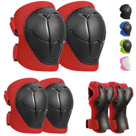 iMoebel Children's Inline Pads Set, 6-in-1 Protector Protector Set, Protective Equipment, Adjustable, Knee Pads, Elbow Pads, Wrist Guards for Skating, Driving, Scooter, Skateboard