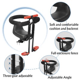Child Sport Bike Seat - Front Mount,Sport Kids Bike Seat for Adult Bike,Sport Baby Bike Seat Front Mounted,Sport Toddler Bike Seat for Children 1~5 Years