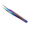 Stainless Steel Jeweler Style Tweezers #8A Multi Titanium Rainbow Color