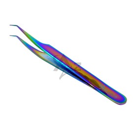 Stainless Steel Jeweler Style Tweezers #8A Multi Titanium Rainbow Color Fine Point (A2Z)