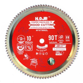 HOJR 6-1/2" to 12" TCT, 10" 90-Tooth Circular Saw Blade, 5/8" Arbor, Finishing/General Purpose Wood Cutting Blade, Ultimate Finishing Face, Special Anti-Stick Coating on Cutting Tip - TA,10" 90T TA