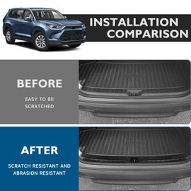 BIBLOZ Rear Bumper Protector for Toyota Grand Highlander LE/XLE/Limited/Platinum 2024 2025 Accessories, Matte Black Integrated Internal Rear Bumper Guard Trim(Not for Highlander)