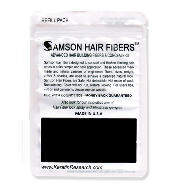 BLACK 100 GRAMS SUPER SIZE Original Samson Hair Building Fibers Refill for all brands