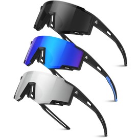 Kids Sunglasses Youth Baseball Sun Glasses Lightweight UV400 Sports Cycling Shades for Boys Girls 3PACK