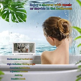 wuajia 360° Adjustable Waterproof Shower Phone Holder, Anti-Fog Bathroom Phone Mount, ABS Material, Universal Fit for All Smartphones - Perfect for Shower, Bathroom, and Kitchen Use (Grey)