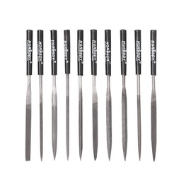 Horusdy 10-Piece Diamond Mini Needle File Set 160x4mm 150 Grit For Metal Jeweller Wood Carving Craft