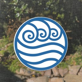 Screen Door Magnets – Twist, Click and Lock - Keep People and Pets Safe – Magnetic Screen Door Magnet Saver – Screen Door Magnet Decoration - Robbins Aria (Blue Water Symbol)