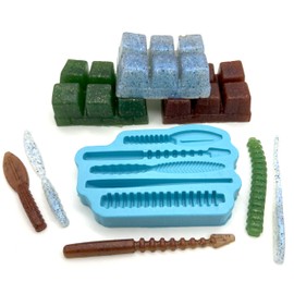 Finesse Bass Lure Making Kit - Open Pour Silicone Mold and 3 Resin Colors - FusionX Fishing