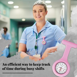PCL Media ltd Nurses Fob Watch Brooch for Women for The Health Care Industry Nurses Watch Silicon (Pink) Health Care Nurse Doctor Medical Brooch Fob Watch