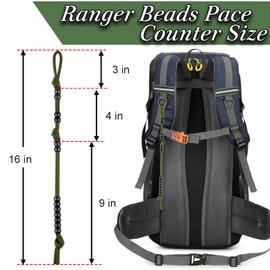 3pcs Ranger Beads pace Counter for Hiking，Long Distance Swimmers Counter，Consists of Parachute Cord and pace Counter Beads，16 Inches Land Navigation kit for Keeping Track of Distance