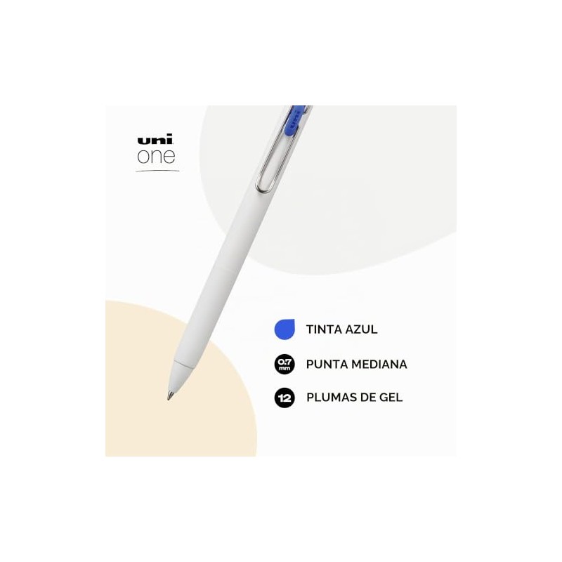 Uniball One - Bolígrafos de gel retráctiles, punta media (0.7
