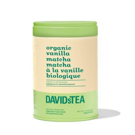 DAVIDsTEA Organic Vanilla Matcha Tea – Flavored Green Tea Powder with Natural Vanilla – Low Caffeine – 100g Iconic Tin – Smooth, Creamy & Sweet Matcha for Lattes, Iced Drinks