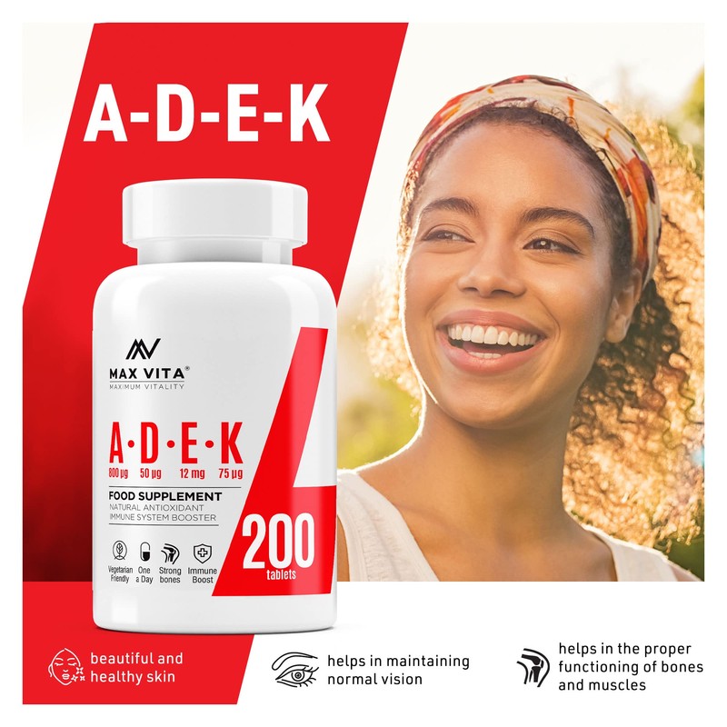 ADEK Vitamin A D3 2000IU K2 (MK-7) 75mcg UK Made